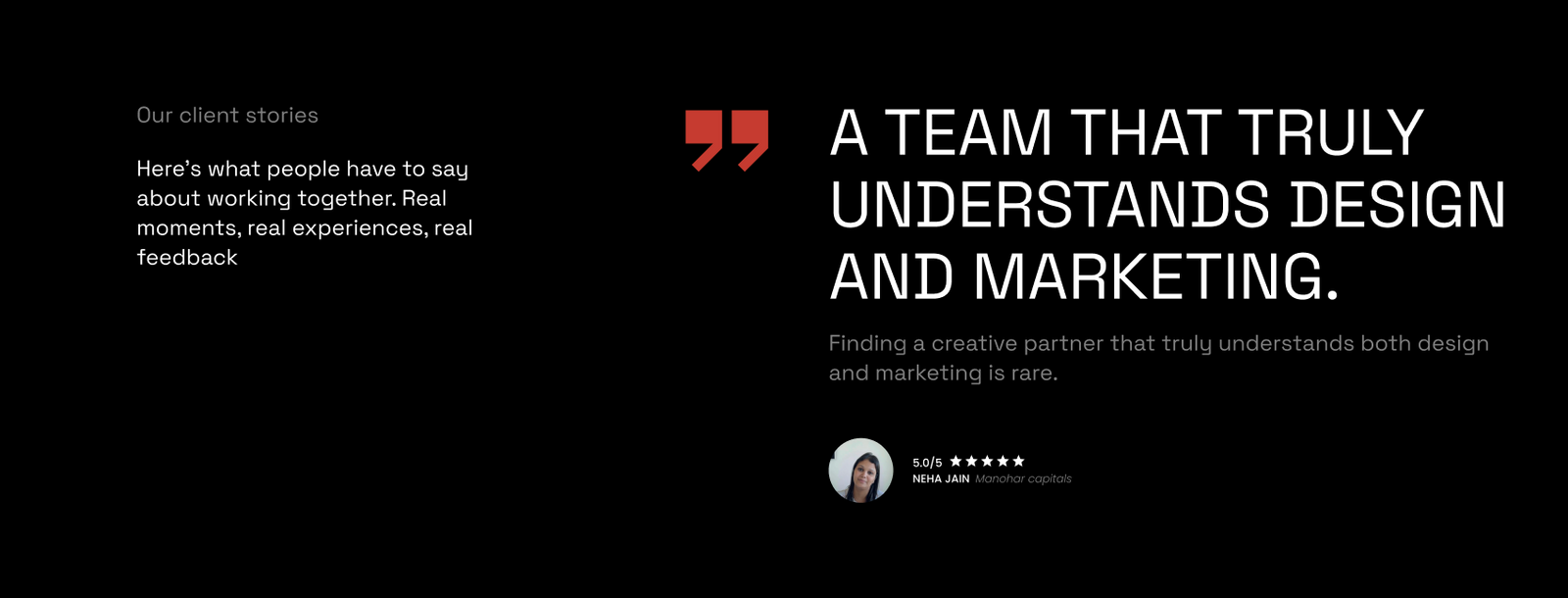 Client testimonial