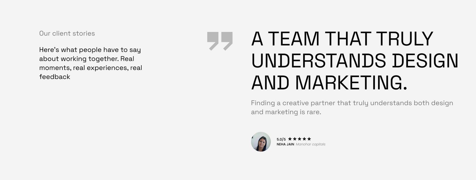 Client testimonial
